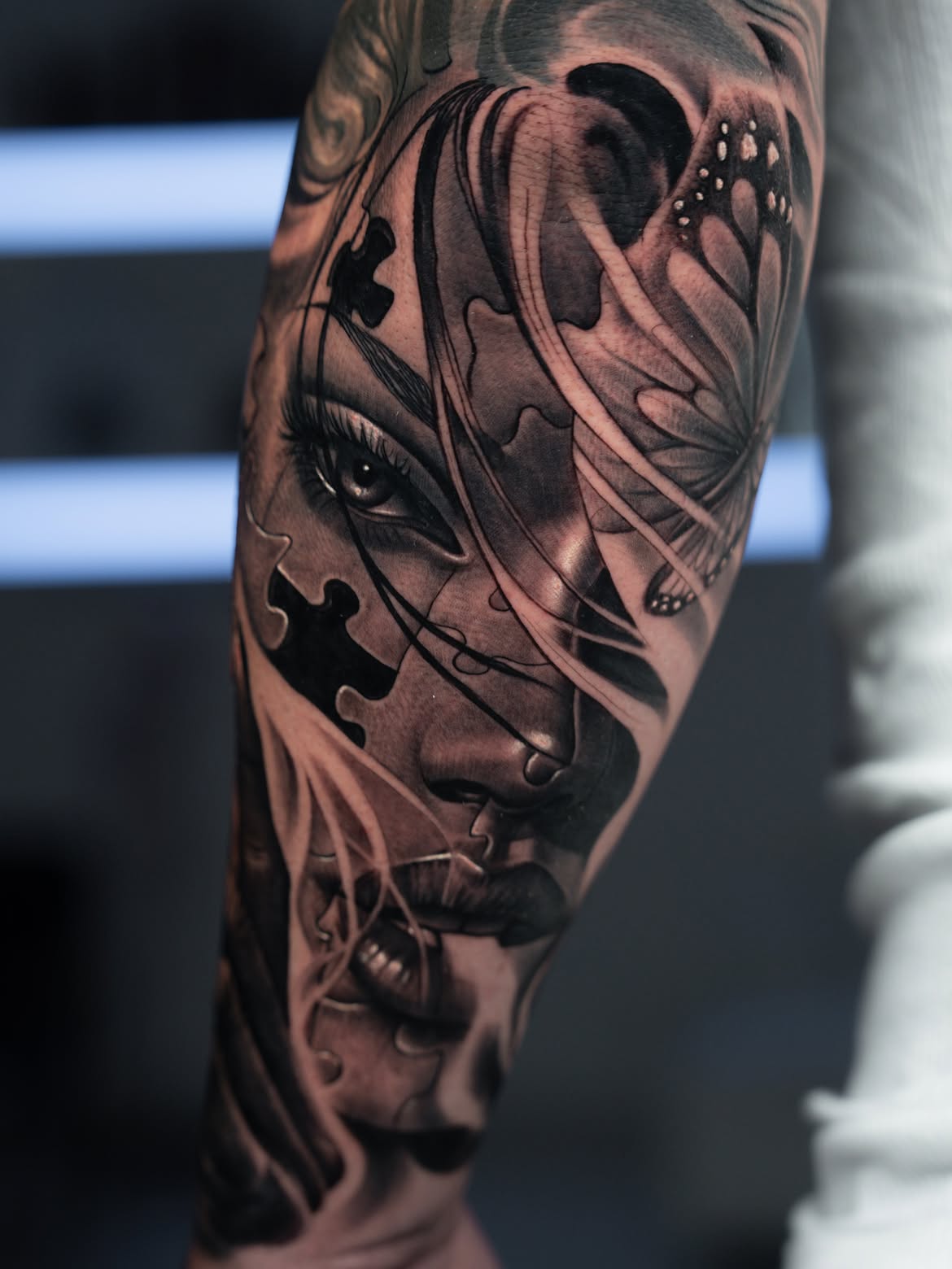 Black and grey tattoo by Robert Pho