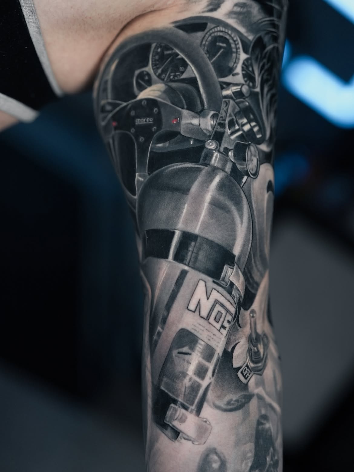 Black and grey tattoo by Robert Pho